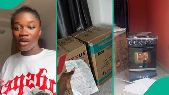 Nigerian lady rejoices as her man spends N470,000 to buy her household items, video trends