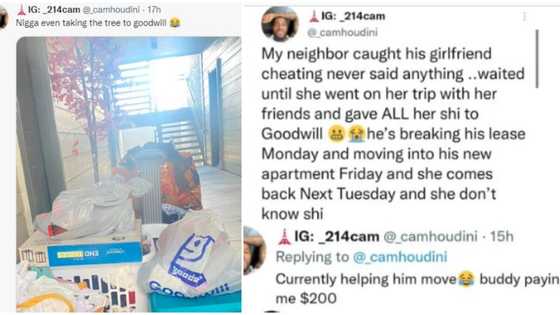 Heartbroken man donates girlfriend's belongings to charity after catching her cheating, photo stirs reactions