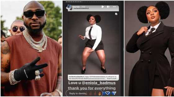 "Love you Eniola Badmus": Davido celebrates actress ahead of birthday in sweet note, thanks her for everything