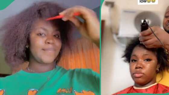"I am in pain": Nigerian lady laments after her husband gave her haircut, shares the outcome online