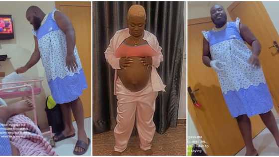 "Open your legs": Man wears night gown and acts drama in labour room during wife's delivery, video goes viral