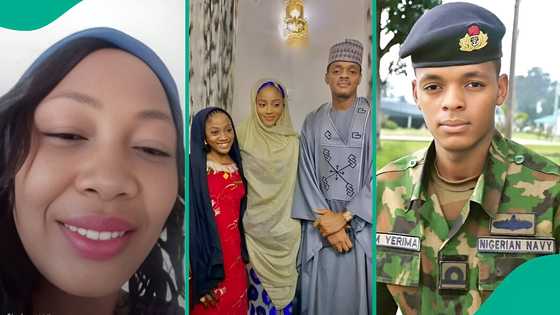 "Still on duty": Lady reacts to viral photos of Lt. Yerima and his wife, mentions something unusual