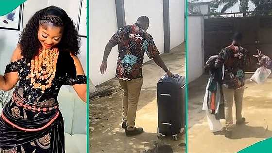Lady who refused to move into husband's house reacts as he storms her house to pack belongings