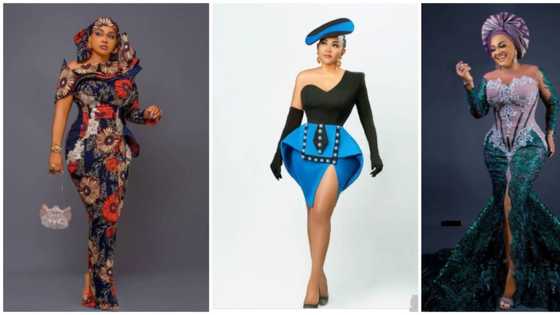 Celebrity favourites: Mercy Aigbe proves Luminee is her favourite designer with 15 photos