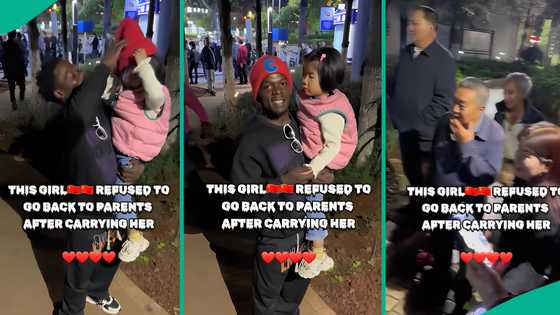 Man who carried Chinese girl awed as she refuses to go back to her parents, video amazes people