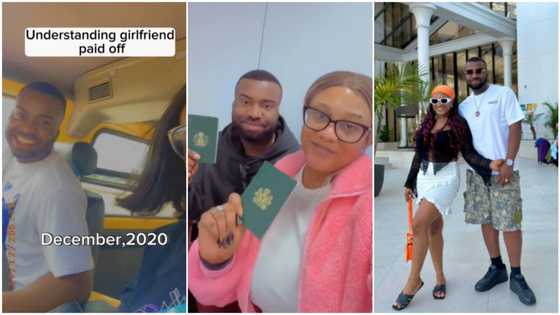 Lady suffers with boyfriend when he was a driver, man makes it, "spoils" her with money in video