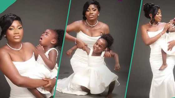 Nigerian mum shares funny pictures from little daughter's photo shoot session, people react