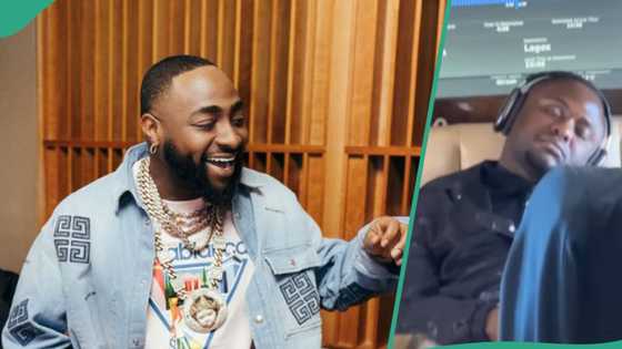 “Where can I apply”: Davido calls Ubi Franklin his nanny, video of him napping on OBO's jet trends