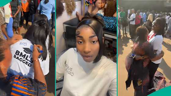 Final year student’s mother storms her school on sign-out day, lays wrapper for her in sweet video