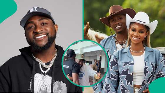 Davido meets Priscilla Ojo, hubby Juma Jux in Abuja, his playful warning to Tanzanian singer trends
