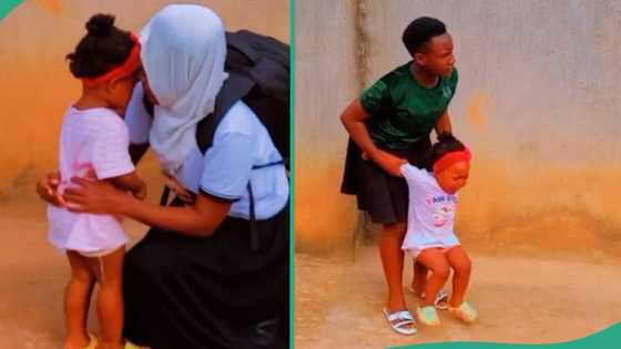 "Too emotional": Baby shed tears in touching video as her mum leaves her behind to hustle overseas