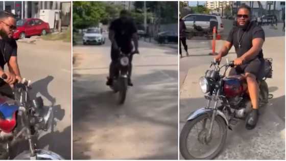 Jack of all trades: Nigerians react as BBNaija's Whitemoney rides 'okada', shows off skills