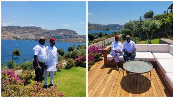 Photos emerge as Rivers Governor Wike, Ikpeazu vacation abroad, Nigerians react