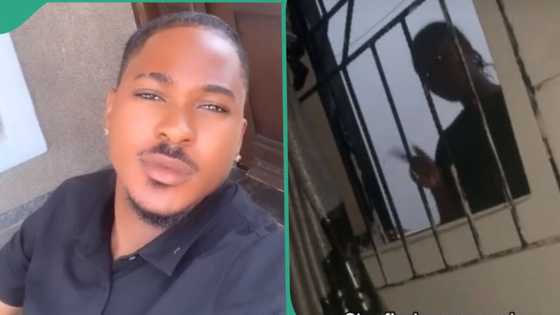 "This one na cult": Man cries out in video as female bestie storms his house for hanging up on her