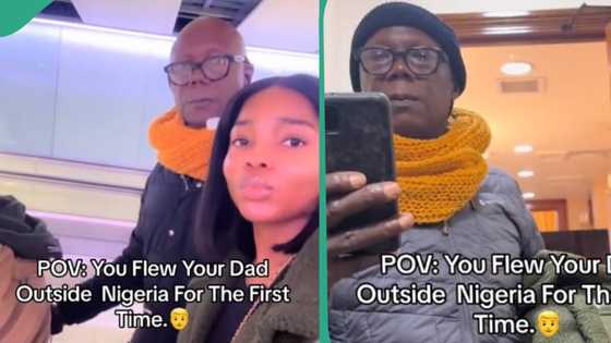 "I singlehandedly made this happen": Nigerian lady happy as she flies dad to UK for the first time
