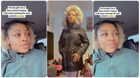“Let me feel your warmth”: Funny Nigerian man living in the UK tackles wife for wearing his jacket