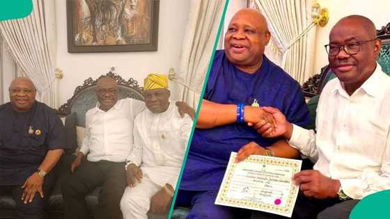 Photos: Governor Adeleke presents his certificate of return to Wike