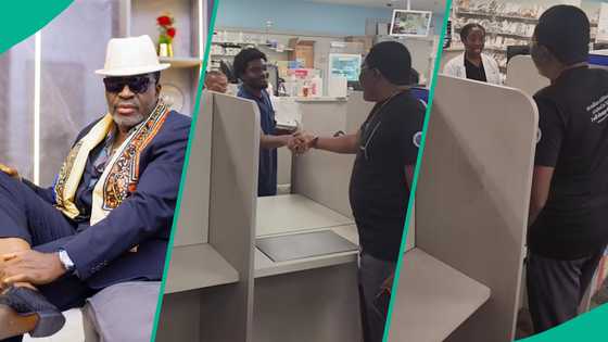 Kanayo O Kanayo surprises son at workplace in US, what he told his boss trends