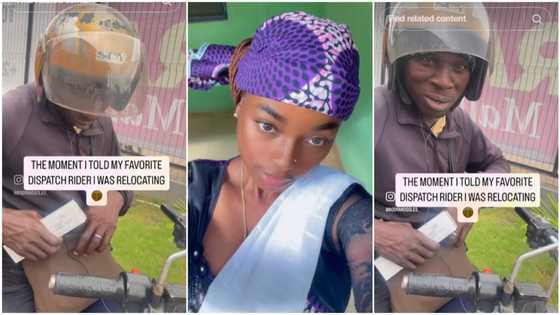 "Remember me": Lady secures visa to UK, informs her selfless dispatch rider, man gets emotional