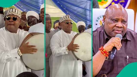 Osun Governor Ademola Adeleke spotted drumming Bandiri at Ramadan lecture in Osogbo, video trends