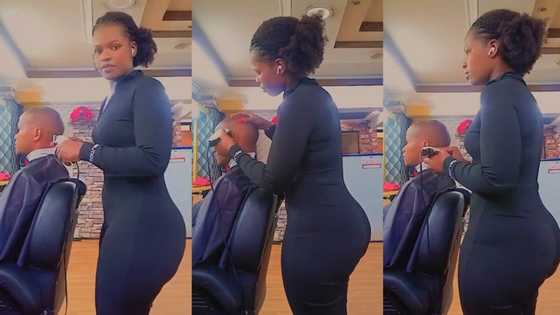 "Where is your shop?" Curvy female barber with jaw-dropping beauty cuts customer's hair, video goes viral