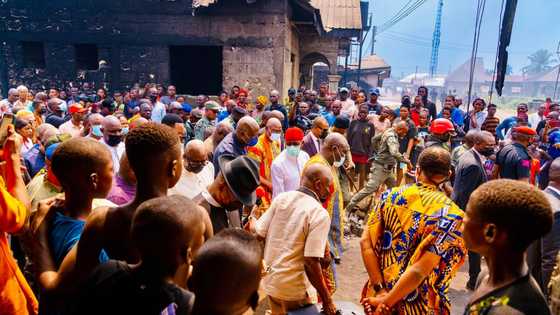 Okowa visits scene of fuel tanker explosion on Warri-Portharcout expressway