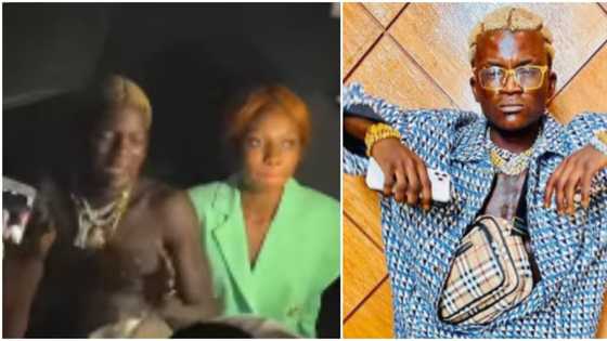 Who is the Mummy G.O beside him? Reactions as Portable chills with rumoured new babe, fans rain money on him
