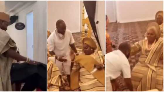 How is Chioma? Davido blushes hard as Yoruba moms hail him, sing his song as he meets Oba Elegushi