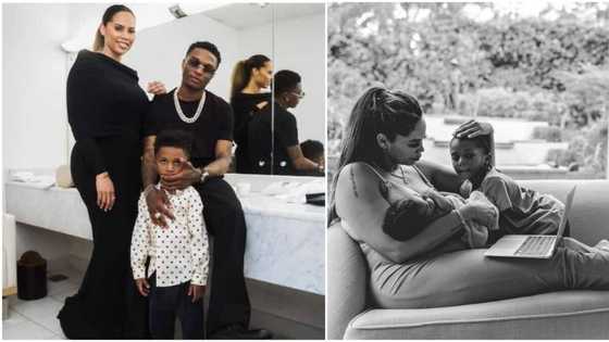 Daddy Yo: Rare photo of Wizkid babysitting children stirs reactions, tattoos give him away