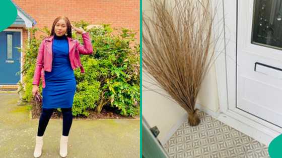 Mum who entered oyinbo's house abroad amazed to see broom used for interior decoration, posts photo