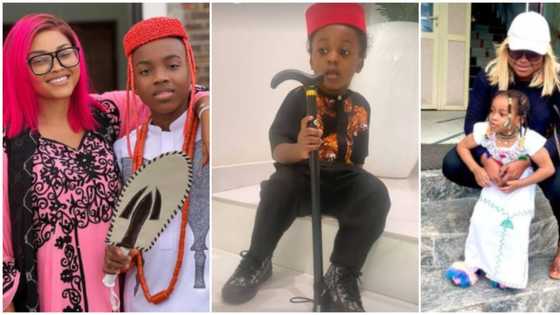 Independence Day: Davido, Mercy Aigbe, other celeb kids storm their schools in cute trad outfits