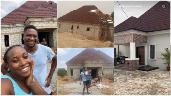 "I tap into this blessing": Young Nigerian lovers build house, put electric fence, interlock compound
