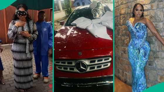 BBN's Onyeka gets new Benz from fans after reunion, video triggers reactions: "Una don start again"