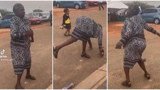 "She shakes it better": Old woman in gown dances by roadside with waist, video of her sweet moves goes viral