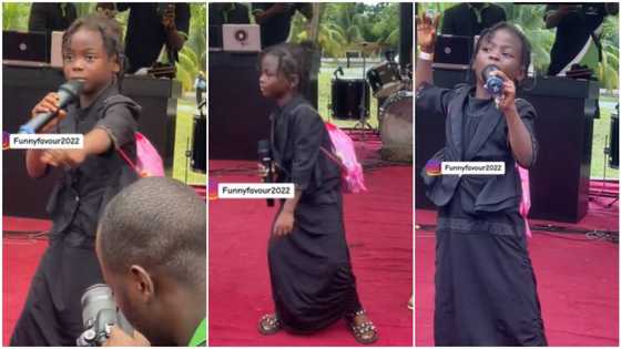 Nigerian kid with school bag grabs mic, sings Seyi Vibez's Psalm 23, controls stage like pro