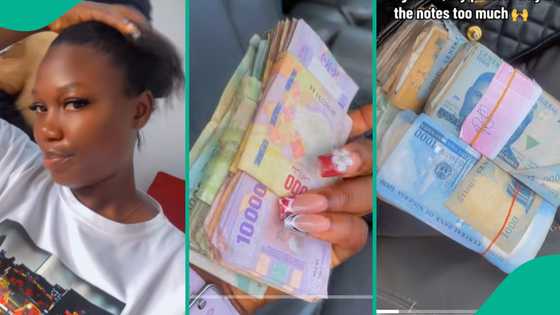 "Over N1 million": Lady who converted 450,000 Francs to naira shared bundles of money she got