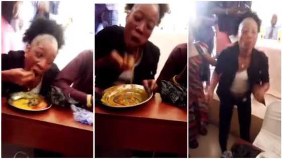 A queen & more: Lady enters food competition, finishes swallow, draw soup without staining clothes in video