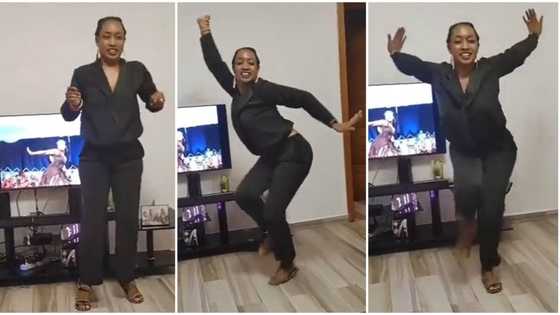 Rwandan moves: Young lady shows off acrobatic native dance steps in front of television, video goes viral