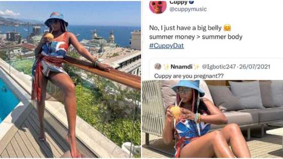 "For the 1st time ever," Cuppy says, replies Fan who asked her if she was pregnant, pics goes viral