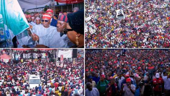 Kwankwaso ya kada hantar su Atiku da Tinubu, dubban mutane sun tarbe shi a wata jihar Arewa