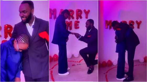 "God abeg": Girl pranks sister, hands her surprise marriage proposal in Lagos, video goes viral