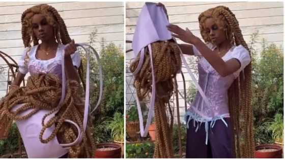 Trending video of 'Rapunzel' carrying her long braids in a bag sparks reactions