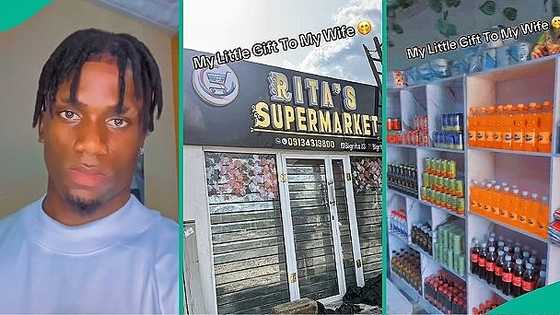 Caring Nigerian husband opens supermarket for his wife, stocks it with goods in video