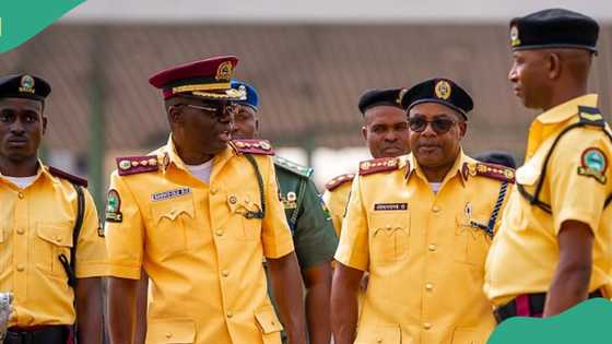 Driver narrowly escapes death as 40-foot container crushes car in Lagos