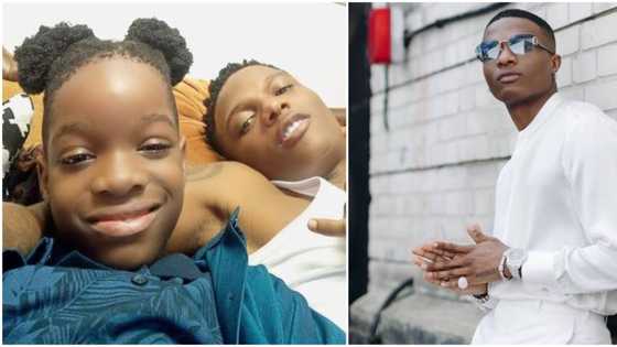 Guess whose dad won a Grammy? Wizkid's first son Tife brags as his father bags first Grammy award