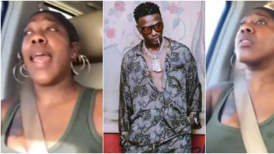 American woman gushes over Wizkid's Ojuelegba song in video, sings her favourite part that gets many laughing