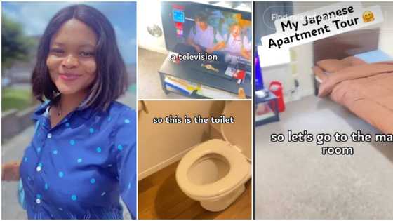 "Very tiny toilet": Nigerian lady living in Japan gives tour of her N238k apartment in video, stirs reactions