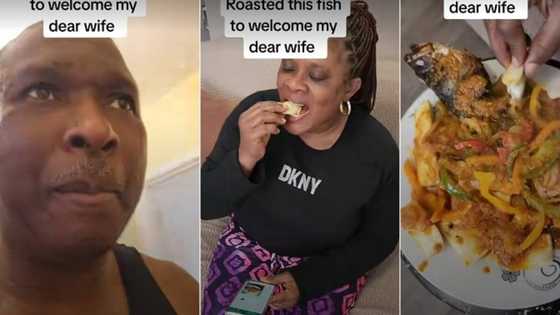 "Igbo men are too romantic": Nigerian man welcomes wife to London with sweet food, video trends