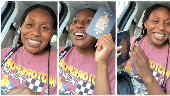 After 9 years, Nigerian lady living in Canada becomes Canadian citizen, shows off passport in video