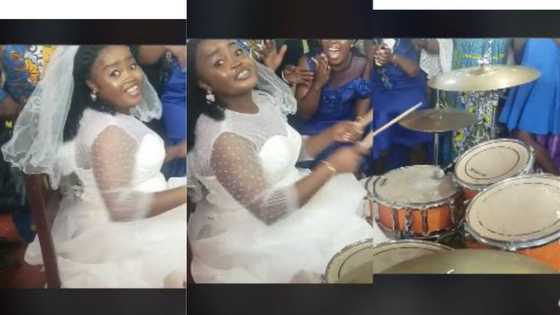 Bride grabs drumming stick at wedding, gives audience a taste of her talent, video goes viral on TikTok